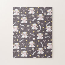 Mystic Aries Zodiac Night Bunny und Ram