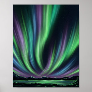 Mystic Aurora Borealis - Nordlichter Kunst Poster