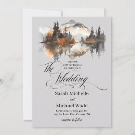 Mystic Autumn Calligraphy Wedding Invitation Einladung