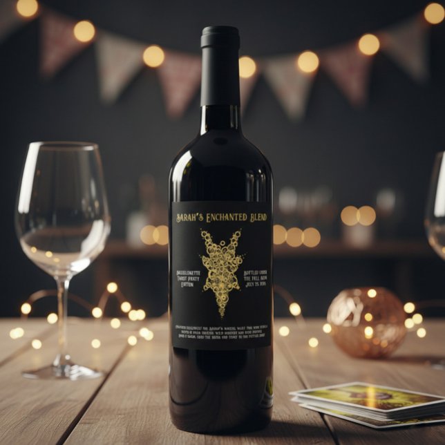 Mystic Bachelorette Tarot Party Weinetikett (Von Creator hochgeladen)