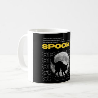 Mystic Black Cat and Moon Ästhetische Halloween-Ta Kaffeetasse