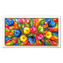 "Mystic Bloom Burst - Vibranding Abstrakte Blumenk Fotodruck