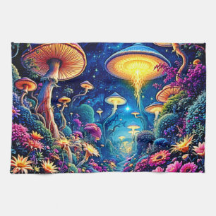 Mystic Bloom Forest Under Stars Geschirrtuch