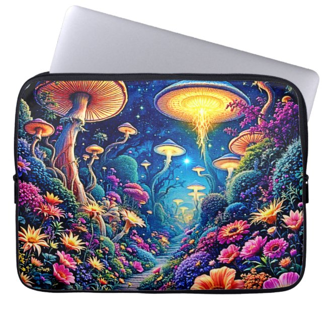 Mystic Bloom Forest Under Stars Laptopschutzhülle (Vorderseite)