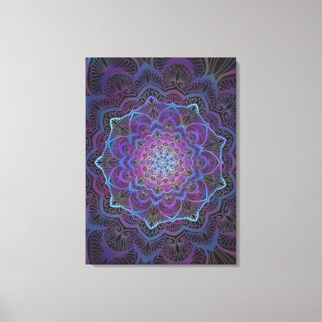 Mystic Bloom Mandala Leinwanddruck (Vorderseite)