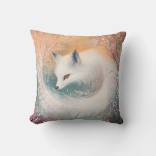Mystic Bloom Spring Fox Watercolor Kissen