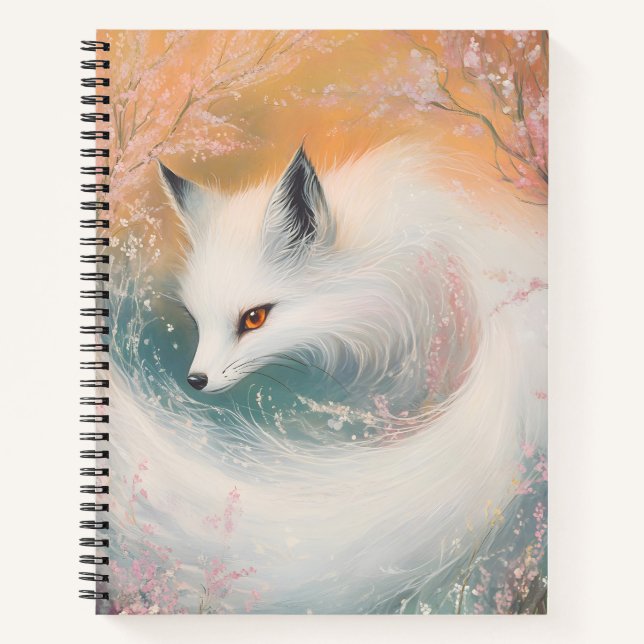 Mystic Bloom Spring Fox Watercolor Notizbuch (Vorderseite)