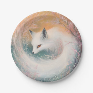 Mystic Bloom Spring Fox Watercolor Pappteller