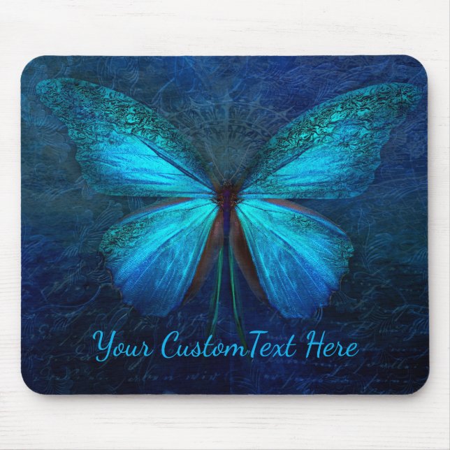 Mystic Blue Butterfly Custom Mousepad (Vorne)