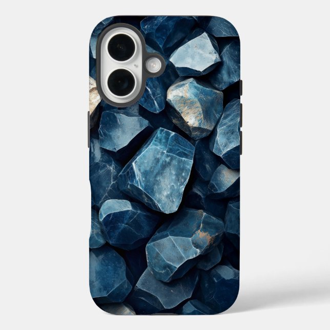 Mystic Blue Crystals Print Phone Case für iPhone (Rückseite)