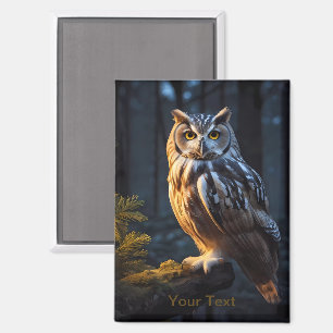 Mystic Blue Owl Magnet