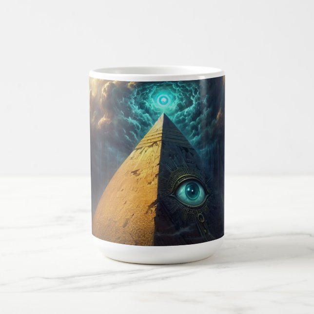 Mystic Blue Pyramide Art Kaffeetasse (Mittel)