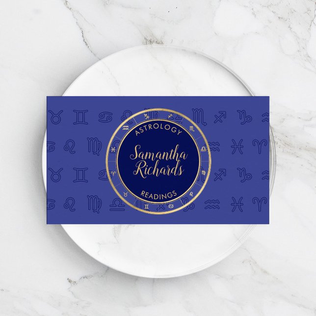 Mystic Blue Zodiac Astrologie Visitenkarte (Von Creator hochgeladen)