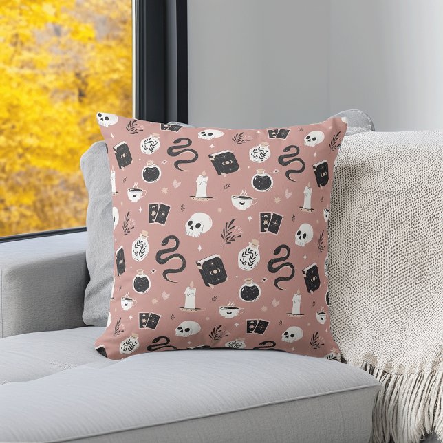 Mystic Boho Crystal Skull Snake Pattern Kissen (Von Creator hochgeladen)