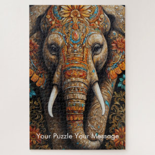 Mystic Boho Elephant Mandala Puzzle