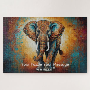 Mystic Boho Elephant Mandala Puzzle