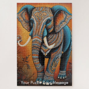 Mystic Boho Elephant Mandala Puzzle