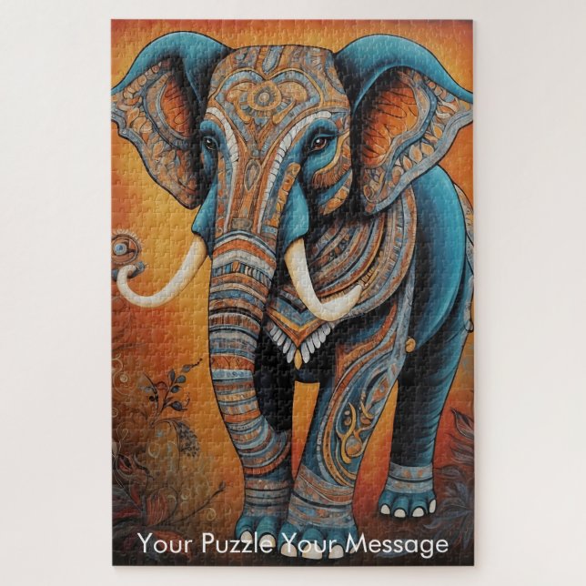 Mystic Boho Elephant Mandala Puzzle (Vertikal)
