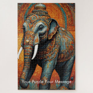 Mystic Boho Elephant Mandala Puzzle