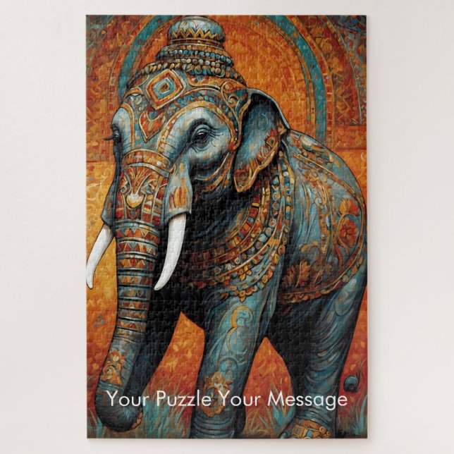 Mystic Boho Elephant Mandala Puzzle (Vertikal)
