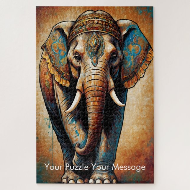 Mystic Boho Elephant Mandala Puzzle (Vertikal)