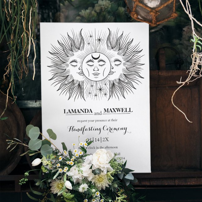 Mystic Boho Moon & Sun Celestial Handfasting Einladung (Von Creator hochgeladen)