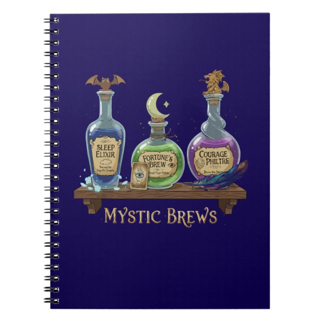 Mystic Brews | Whimsical Witchy Potions & Elixirs Notizblock (Vorderseite)