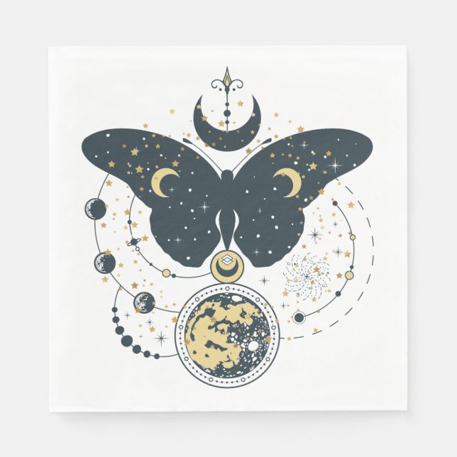 Mystic Butterfly & Sky Design Paper Napkin Serviette (Vorderseite)