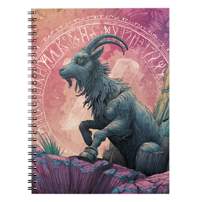 Mystic Capricorn Zodiac Notebook Notizblock (Vorderseite)