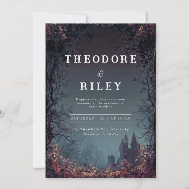 Mystic Castle Wedding Einladung (Vorderseite)