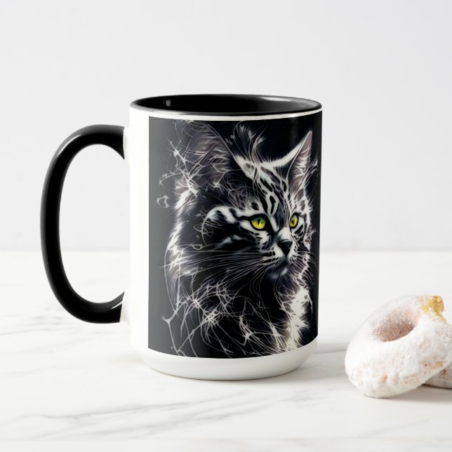 Mystic Cat Eyes Tasse - Bold Modern Art (Mit Donut)