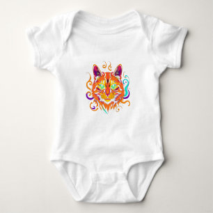 Mystic Cat – Neonfarbene Katze Baby Strampler