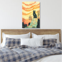 Mystic Cat - Vintag Sunset Art