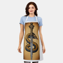 Mystic Coil Snake & Dagger Dragon T-Shirt Schürze