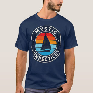 Mystic Connecticut CT Vintag Sailboat Retro 70er T-Shirt