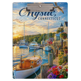 Mystic, Connecticut Hafen Sonnenuntergang Klemmbrett