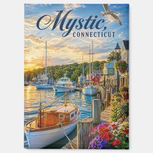 Mystic, Connecticut Hafen Sonnenuntergang Magnet