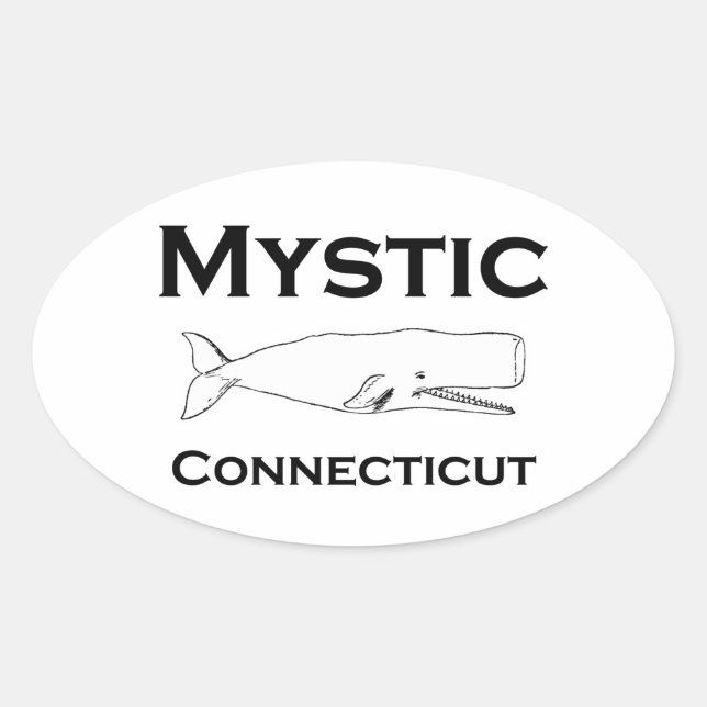Mystic Connecticut Vintag Wal Ovaler Aufkleber (Vorderseite)