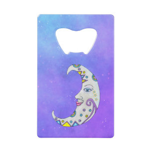 Mystic Crescent Moon farbenfrohe Dekorationen sehe Geldbeutel Flaschenöffner