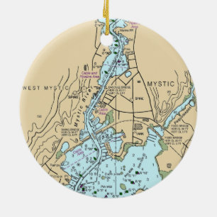 Mystic CT Chart Keramik Ornament