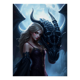 Mystic Dragon Fantasy Art Poster