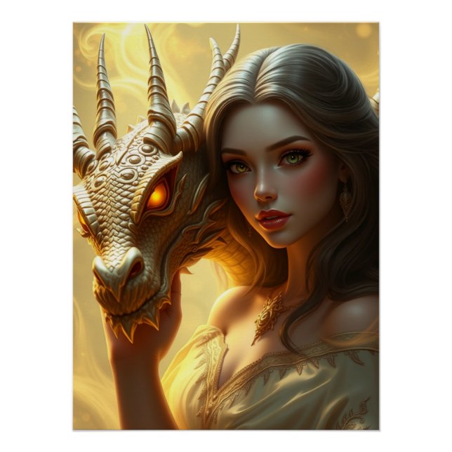 Mystic Dragon Fantasy Art Poster (Vorderseite)