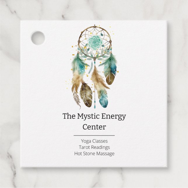 Mystic Dreamcatcher Spirituelle Metaphysische Yoga Geschenkanhänger (Vorderseite)