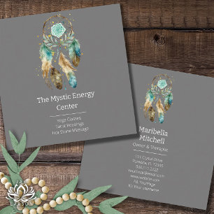 Mystic Dreamcatcher Spirituelle Metaphysische Yoga Quadratische Visitenkarte