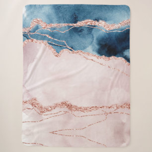 Mystic Elegance Aquamarines Blau und Rose Gold A Sherpadecke