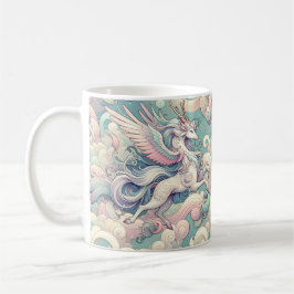 Mystic Elegance: Pastel Kirin Whispers Kaffeetasse