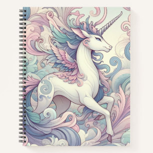 Mystic Elegance: Pastel Kirin Whispers Notizbuch