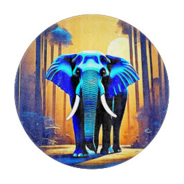 Mystic Elephant: Sunset Forest Journey Schneidebrett