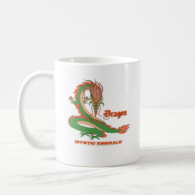 Mystic Emerald Drachen Kaffeetasse – Fantasy Kreat (Links)