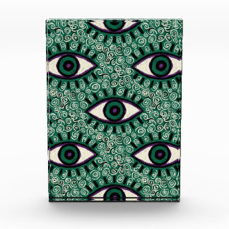 "Mystic Emerald Eyes" - Psychedelic Swirl Seamless Fotoblock